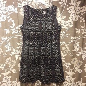 Julian Taylor Black and Silver Sleeveless Midi Dress